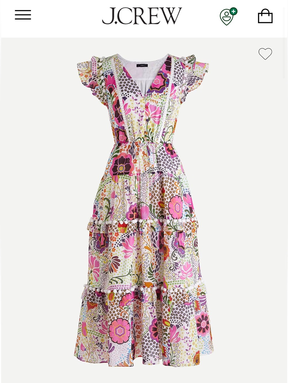 J Crew Ratti Pom Pom floral dress 🌸🌼🌺 - Picture 2 of 9